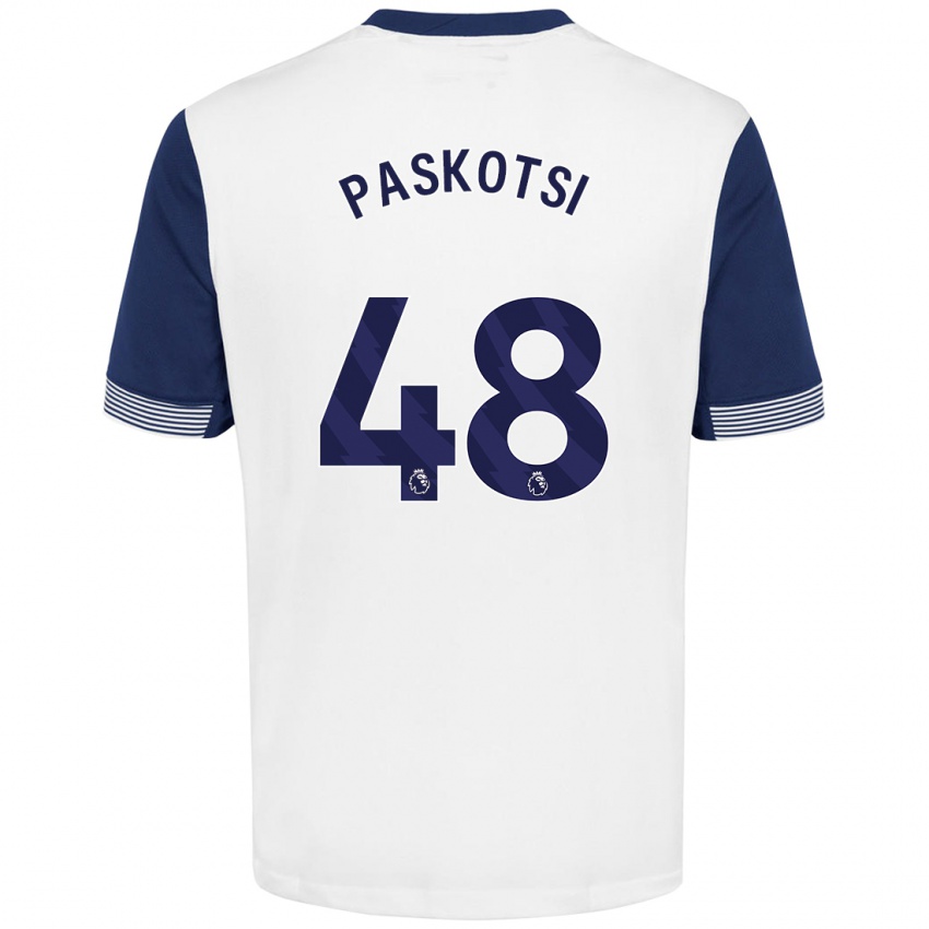 Herren Maksim Paskotsi #48 Weiß Blau Heimtrikot Trikot 2024/25 T-Shirt Schweiz