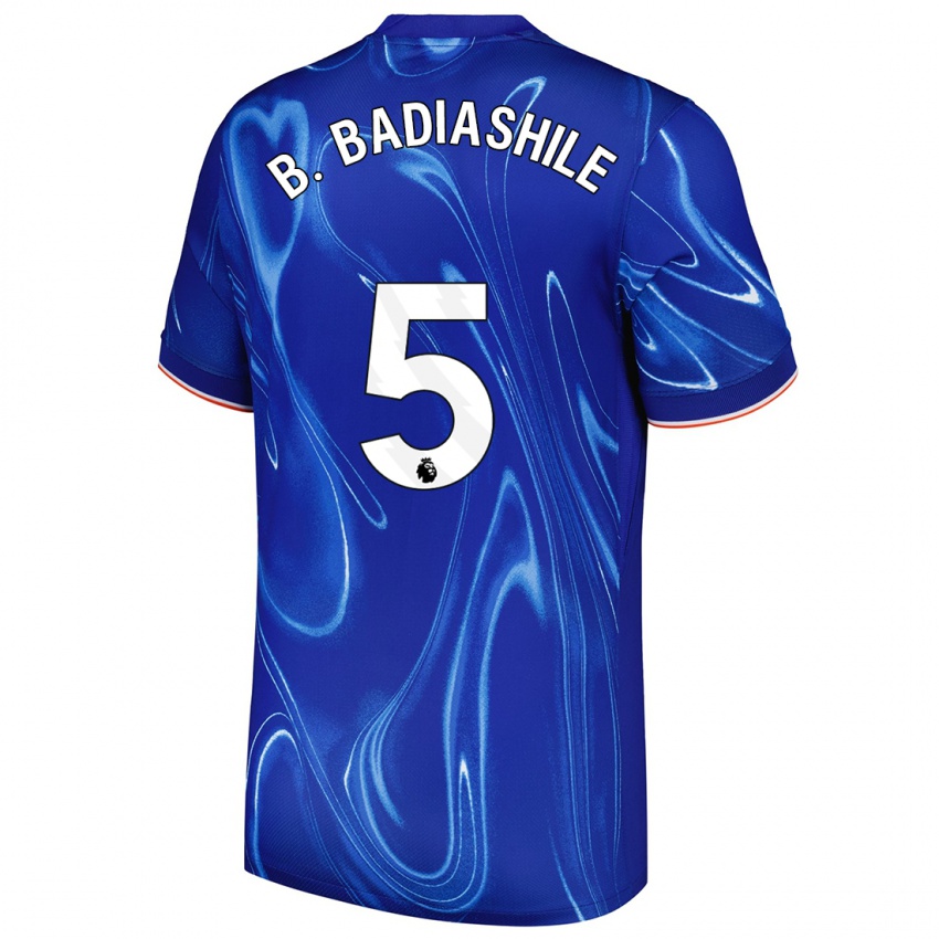 Herren Benoît Badiashile #5 Blau Weiß Heimtrikot Trikot 2024/25 T-Shirt Schweiz