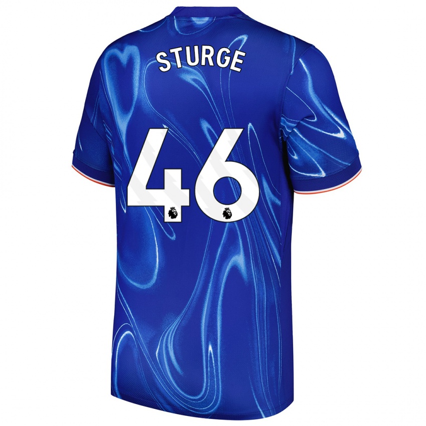 Herren Zak Sturge #46 Blau Weiß Heimtrikot Trikot 2024/25 T-Shirt Schweiz