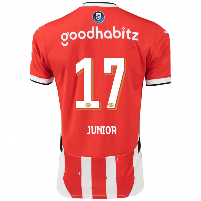 Homme Maillot Mauro Junior #17 Rouge Blanc Tenues Domicile 2024/25 T-Shirt Suisse