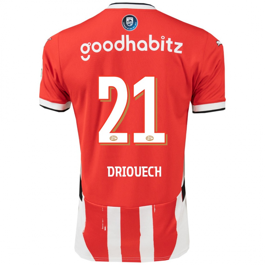 Homme Maillot Couhaib Driouech #21 Rouge Blanc Tenues Domicile 2024/25 T-Shirt Suisse