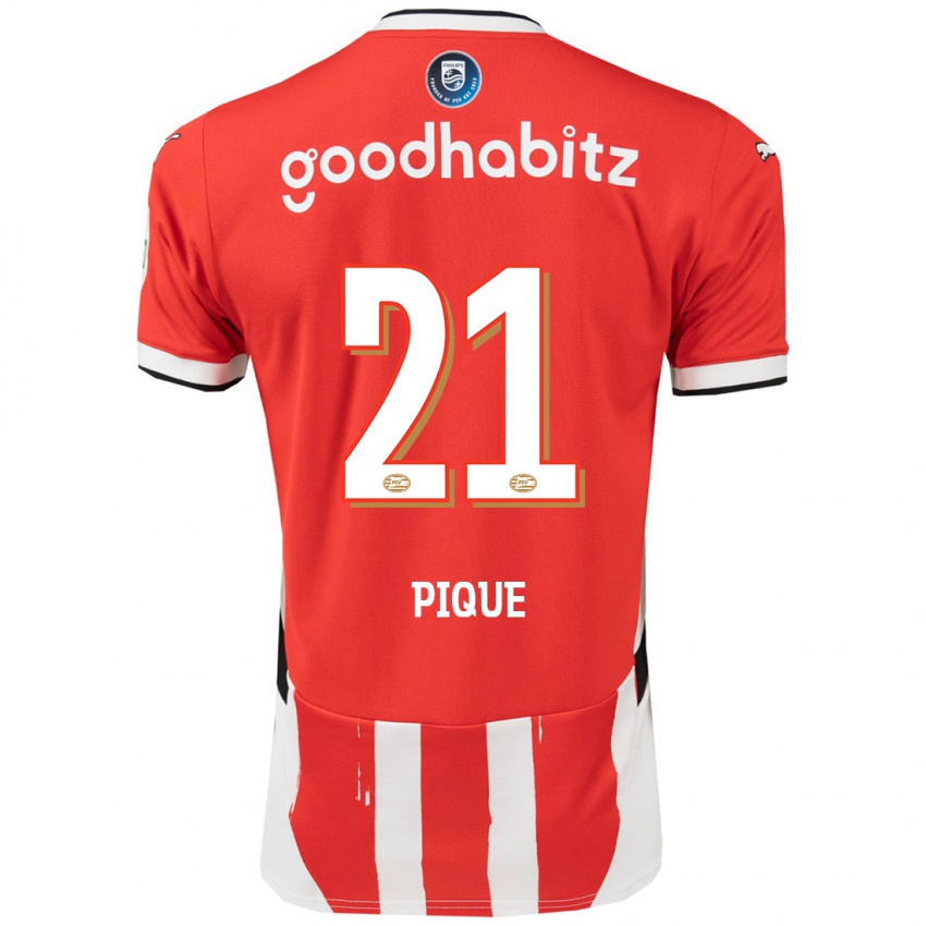 Homme Maillot Naomi Piqué #21 Rouge Blanc Tenues Domicile 2024/25 T-Shirt Suisse