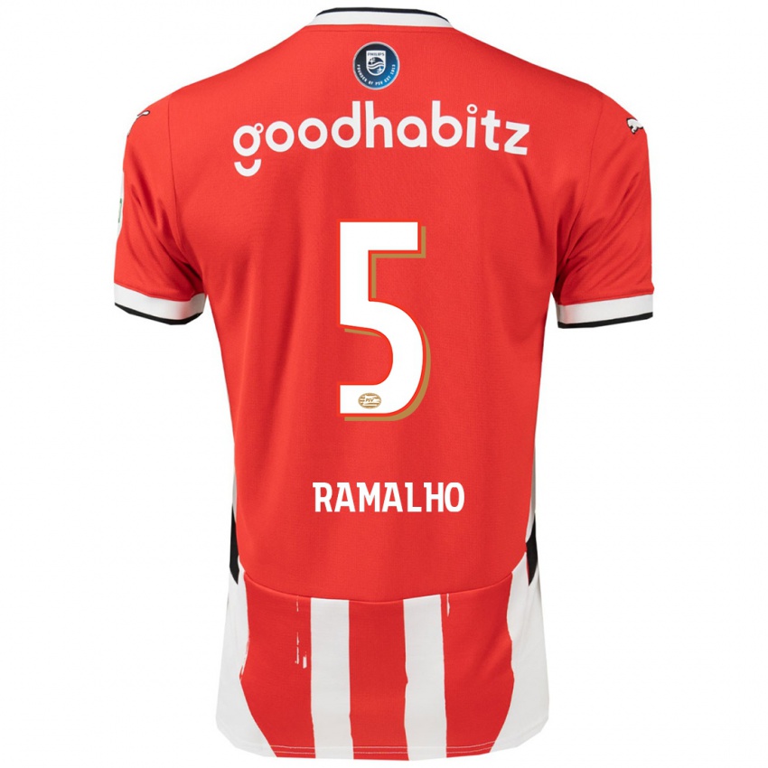 Herren Andre Ramalho #5 Rot Weiß Heimtrikot Trikot 2024/25 T-Shirt Schweiz