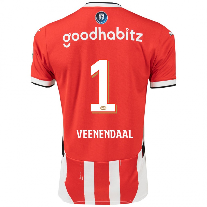 Homme Maillot Sari Van Veenendaal #1 Rouge Blanc Tenues Domicile 2024/25 T-Shirt Suisse