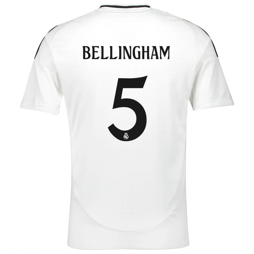 Herren Jude Bellingham #5 Weiß Heimtrikot Trikot 2024/25 T-Shirt Schweiz