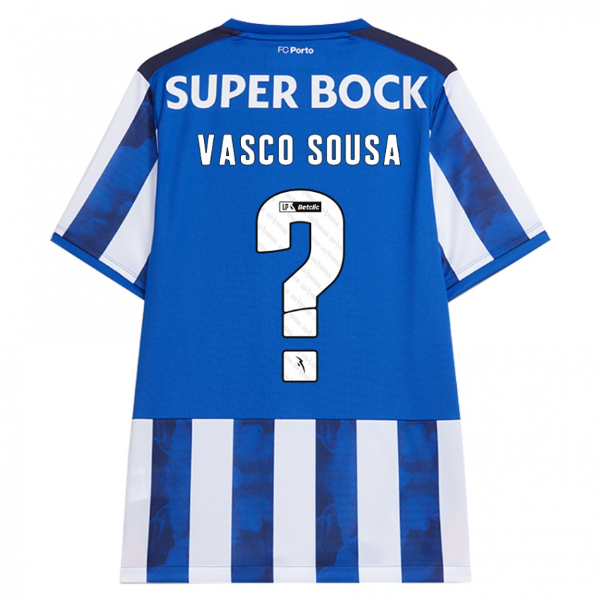 Homme Maillot Vasco Sousa #0 Bleu Blanc Tenues Domicile 2024/25 T-Shirt Suisse