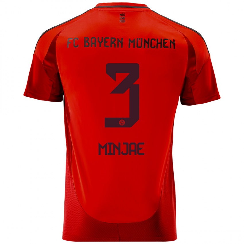 Homme Maillot Min-Jae Kim #3 Rouge Tenues Domicile 2024/25 T-Shirt Suisse