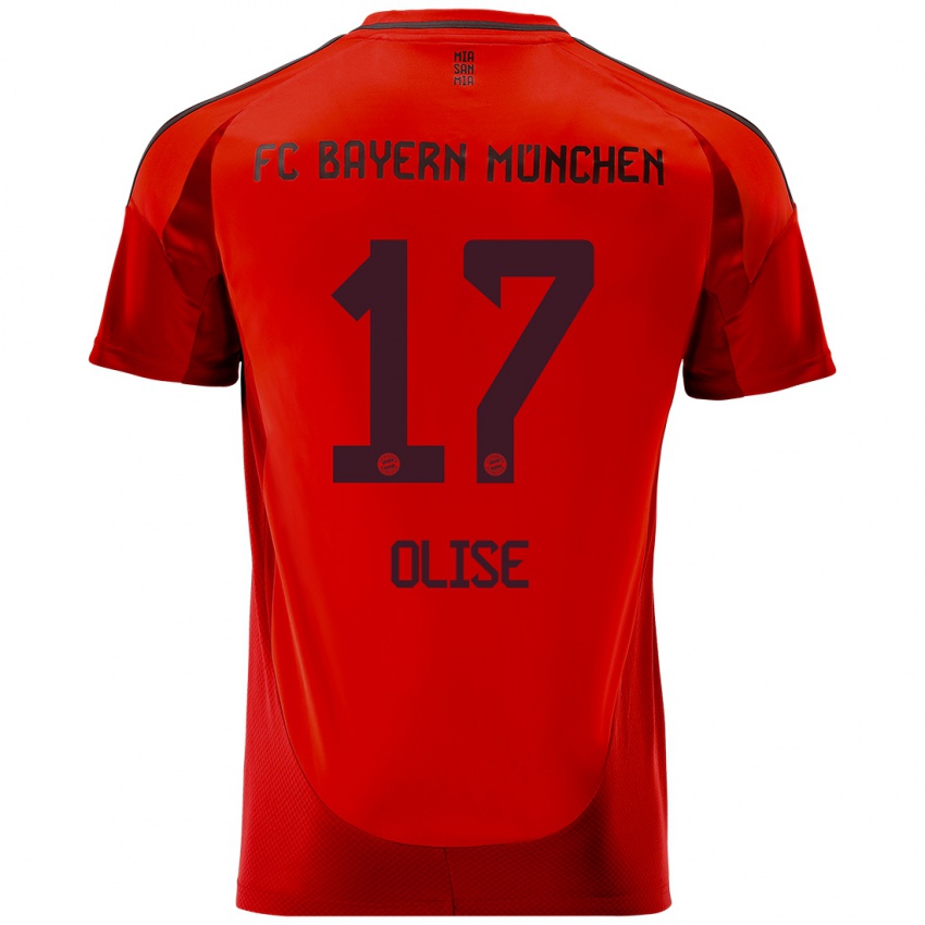 Homme Maillot Michael Olise #17 Rouge Tenues Domicile 2024/25 T-Shirt Suisse