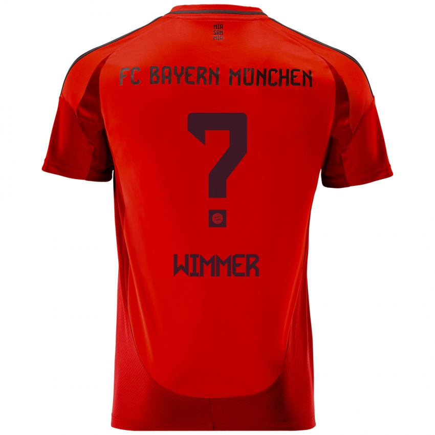 Homme Maillot Benedikt Wimmer #0 Rouge Tenues Domicile 2024/25 T-Shirt Suisse