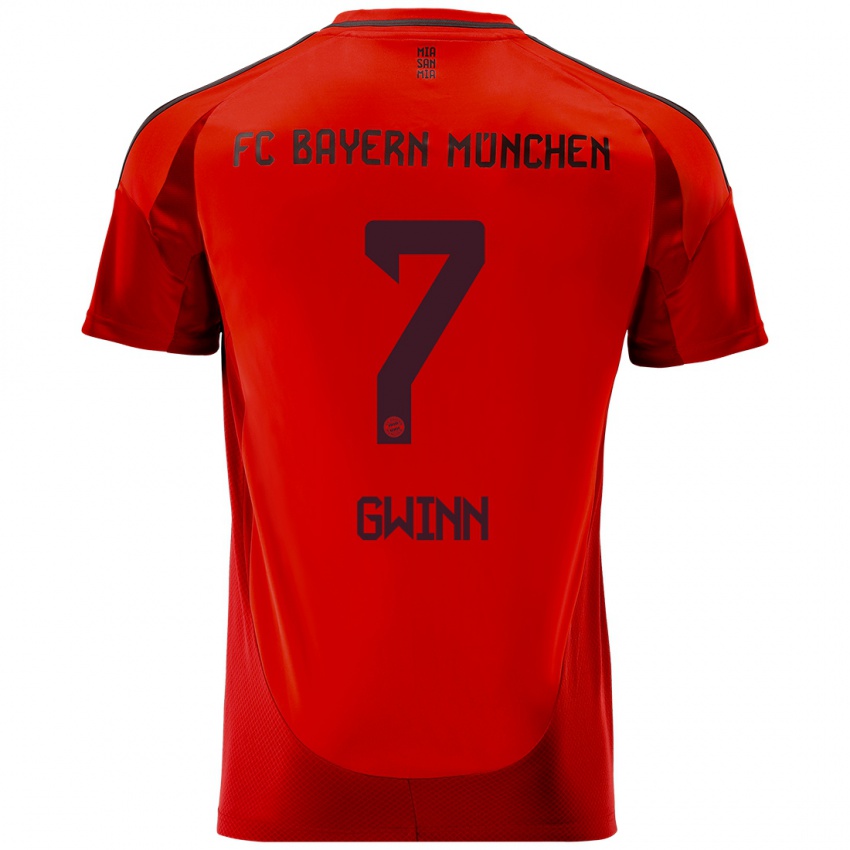 Homme Maillot Giulia Gwinn #7 Rouge Tenues Domicile 2024/25 T-Shirt Suisse