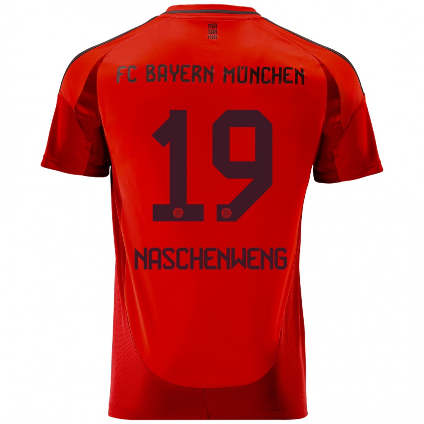 Homme Maillot Katharina Naschenweng #19 Rouge Tenues Domicile 2024/25 T-Shirt Suisse