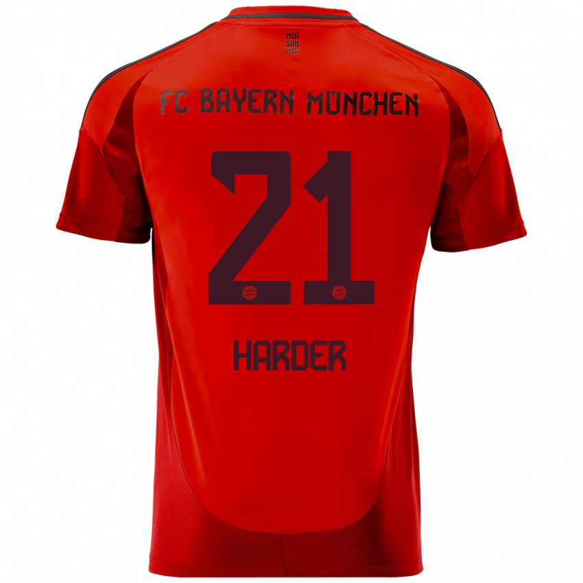 Homme Maillot Pernille Harder #21 Rouge Tenues Domicile 2024/25 T-Shirt Suisse