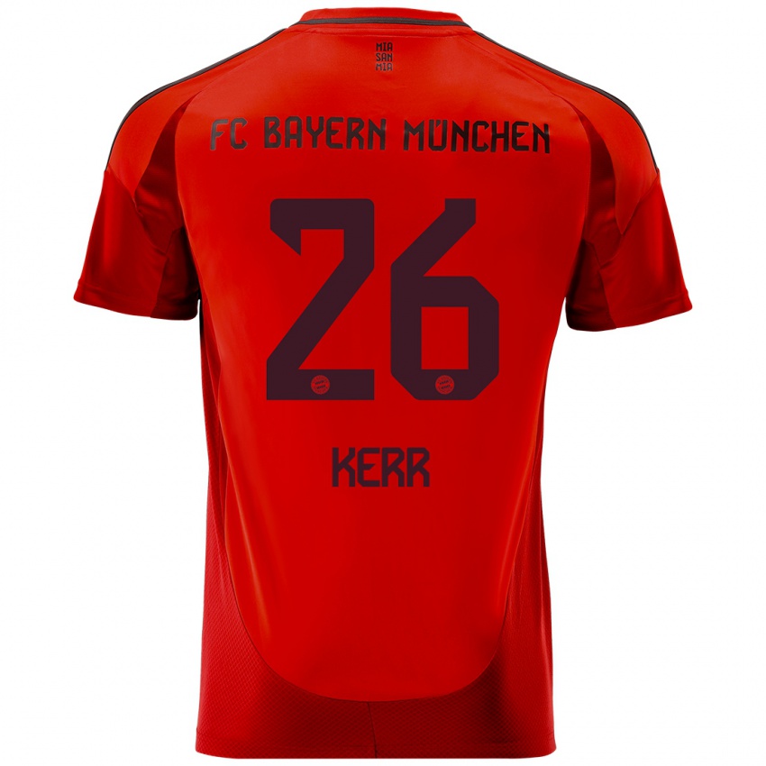 Homme Maillot Samantha Kerr #26 Rouge Tenues Domicile 2024/25 T-Shirt Suisse