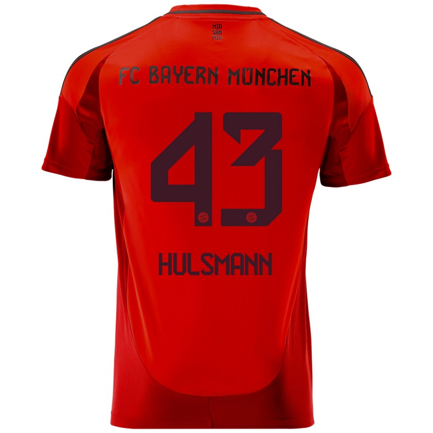 Homme Maillot Tom Hulsmann #43 Rouge Tenues Domicile 2024/25 T-Shirt Suisse