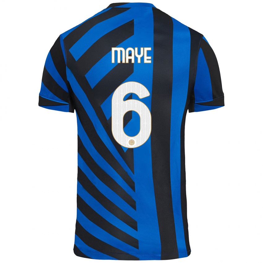 Homme Maillot Yvan Maye #6 Bleu Noir Tenues Domicile 2024/25 T-Shirt Suisse