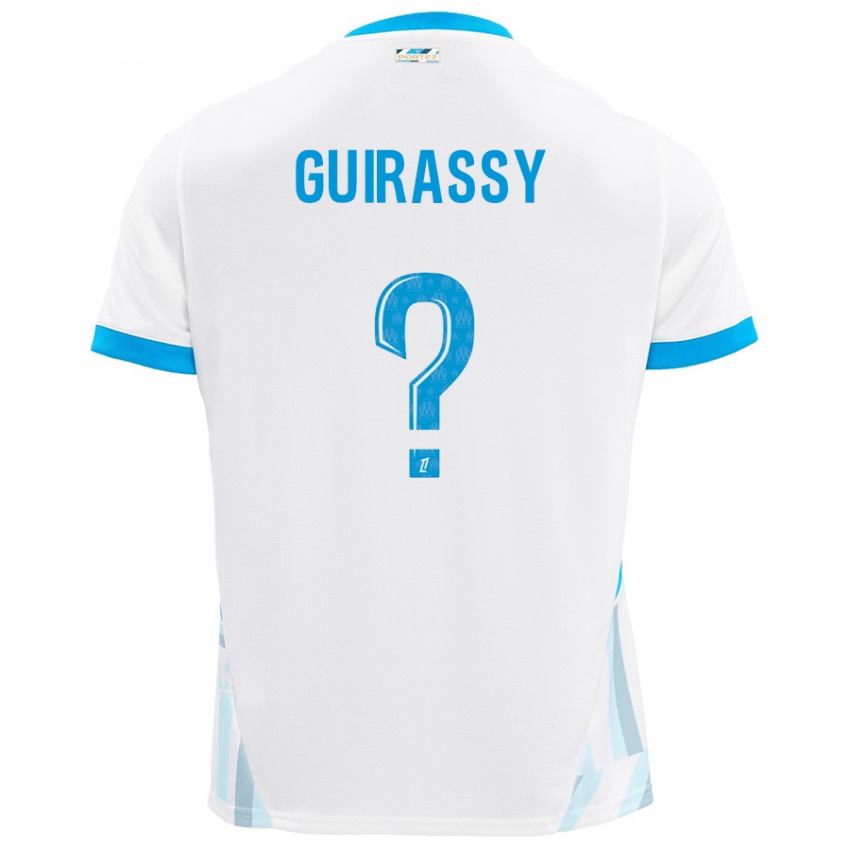 Homme Maillot Moctar Guirassy #0 Blanc Bleu Ciel Tenues Domicile 2024/25 T-Shirt Suisse