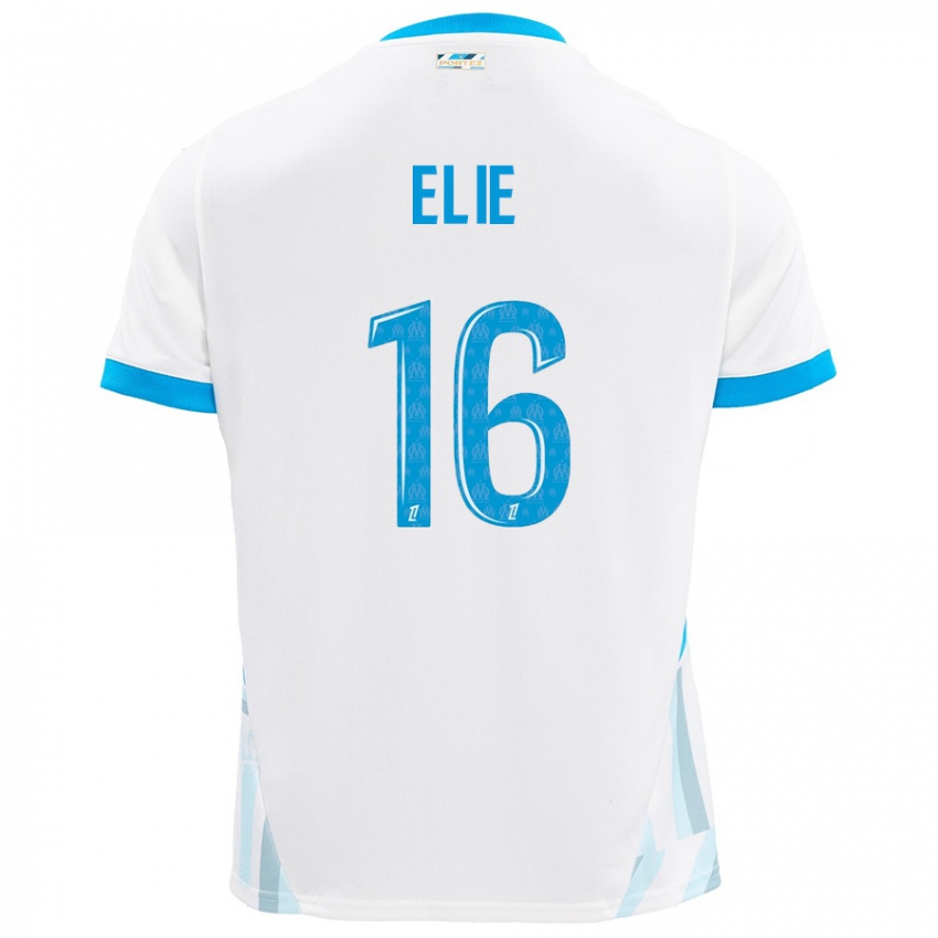 Homme Maillot Anaïs Elie #16 Blanc Bleu Ciel Tenues Domicile 2024/25 T-Shirt Suisse