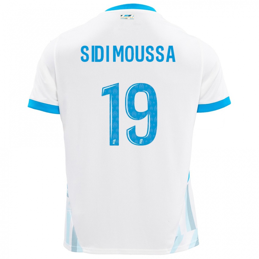 Homme Maillot Salima Sidi Moussa #19 Blanc Bleu Ciel Tenues Domicile 2024/25 T-Shirt Suisse