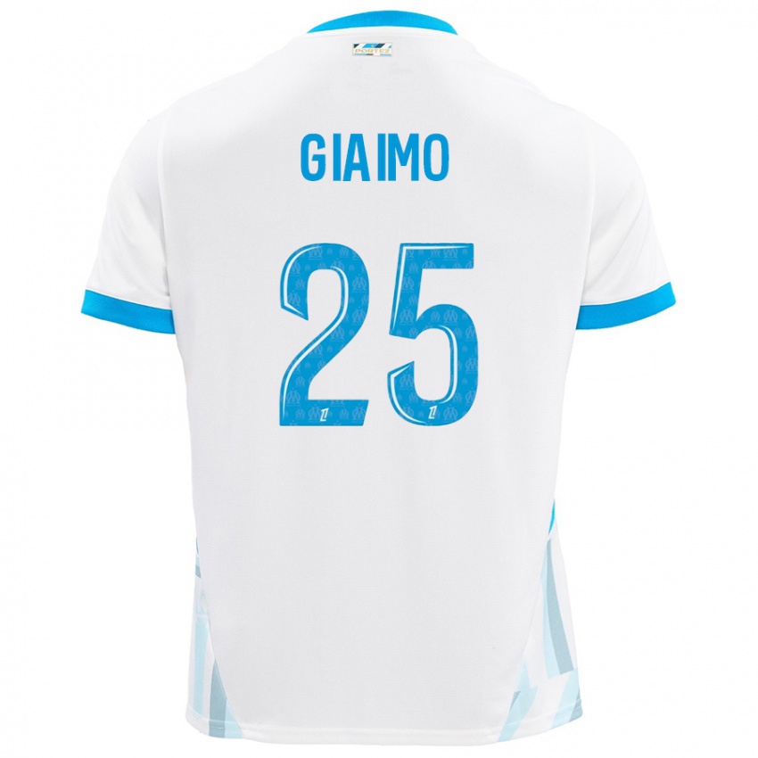 Homme Maillot Carla Giaimo #25 Blanc Bleu Ciel Tenues Domicile 2024/25 T-Shirt Suisse