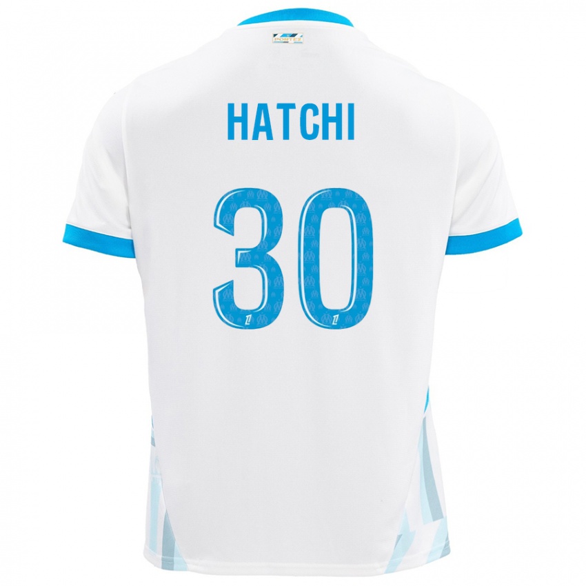 Homme Maillot Anaïs Hatchi #30 Blanc Bleu Ciel Tenues Domicile 2024/25 T-Shirt Suisse