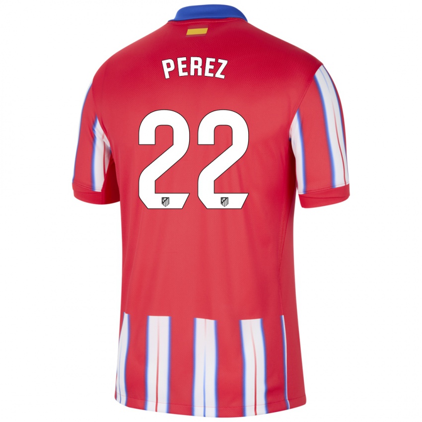 Homme Maillot Pablo Perez #22 Rouge Blanc Bleu Tenues Domicile 2024/25 T-Shirt Suisse