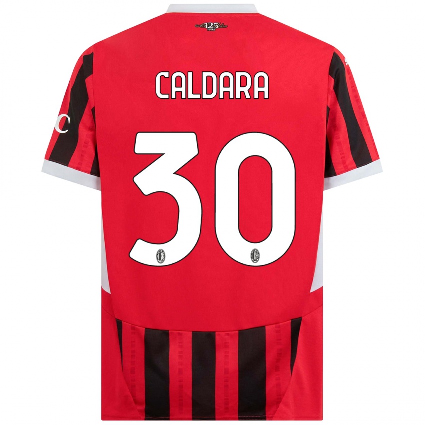 Herren Mattia Caldara #30 Rot Schwarz Heimtrikot Trikot 2024/25 T-Shirt Schweiz