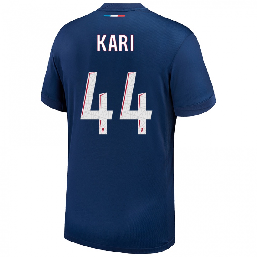 Homme Maillot Ayman Kari #44 Bleu Marine Blanc Tenues Domicile 2024/25 T-Shirt Suisse