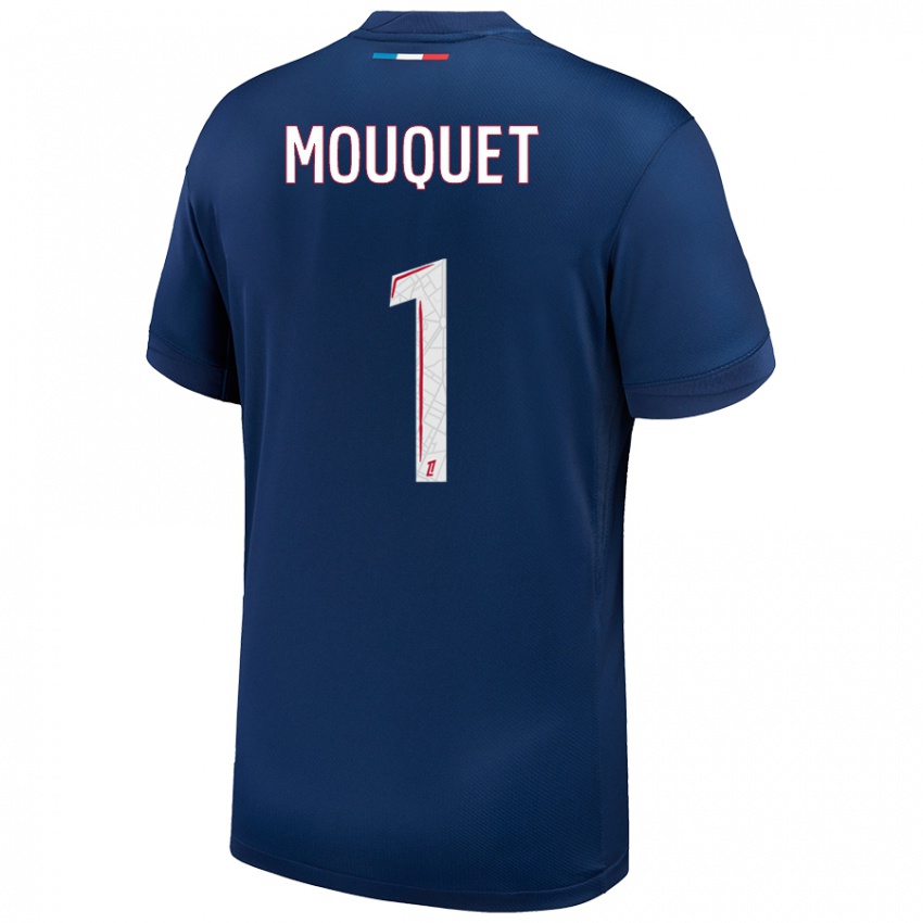 Homme Maillot Louis Mouquet #1 Bleu Marine Blanc Tenues Domicile 2024/25 T-Shirt Suisse