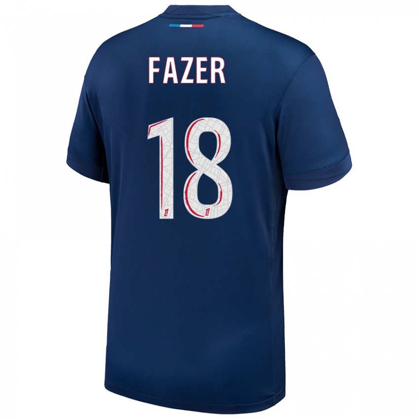 Homme Maillot Laurina Fazer #18 Bleu Marine Blanc Tenues Domicile 2024/25 T-Shirt Suisse