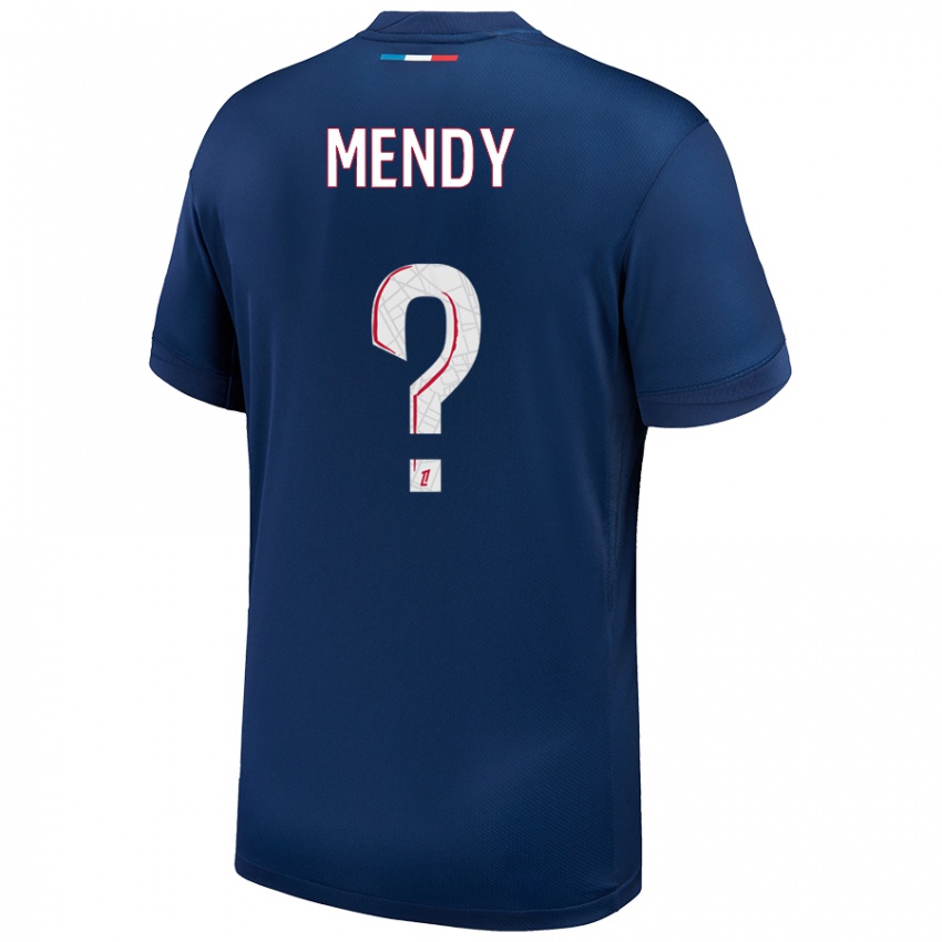 Homme Maillot Tony Mendy #0 Bleu Marine Blanc Tenues Domicile 2024/25 T-Shirt Suisse