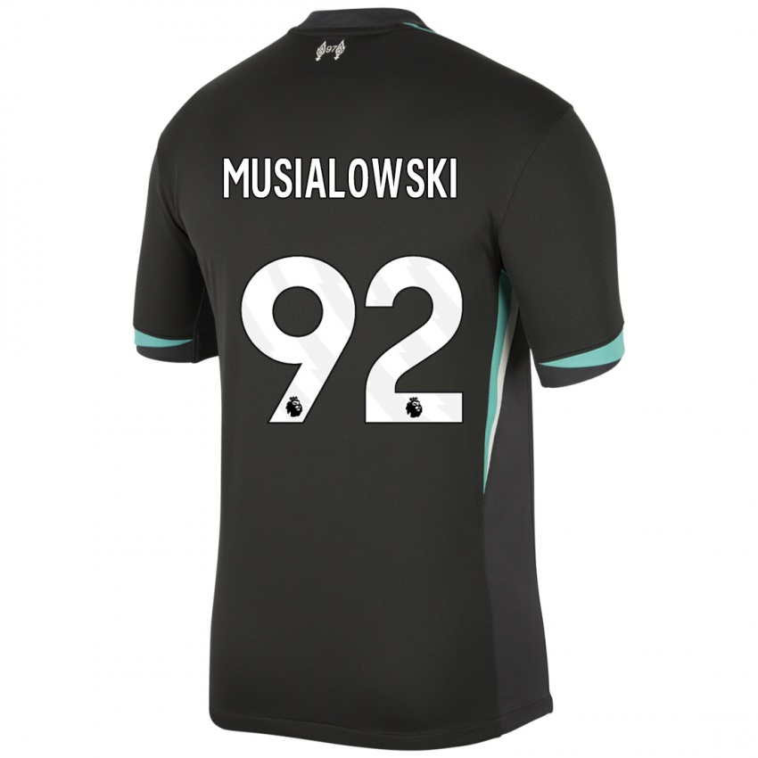 Herren Mateusz Musialowski #92 Schwarz Anthrazitweiß Auswärtstrikot Trikot 2024/25 T-Shirt Schweiz