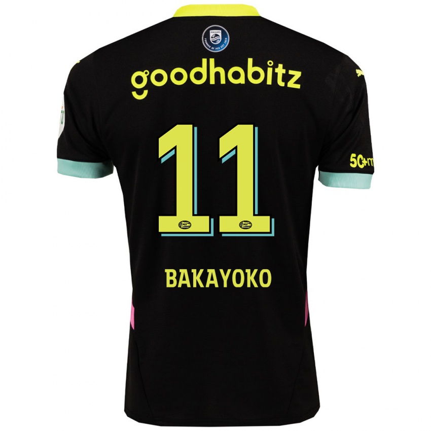 Homme Maillot Johan Bakayoko #11 Noir Jaune Tenues Extérieur 2024/25 T-Shirt Suisse