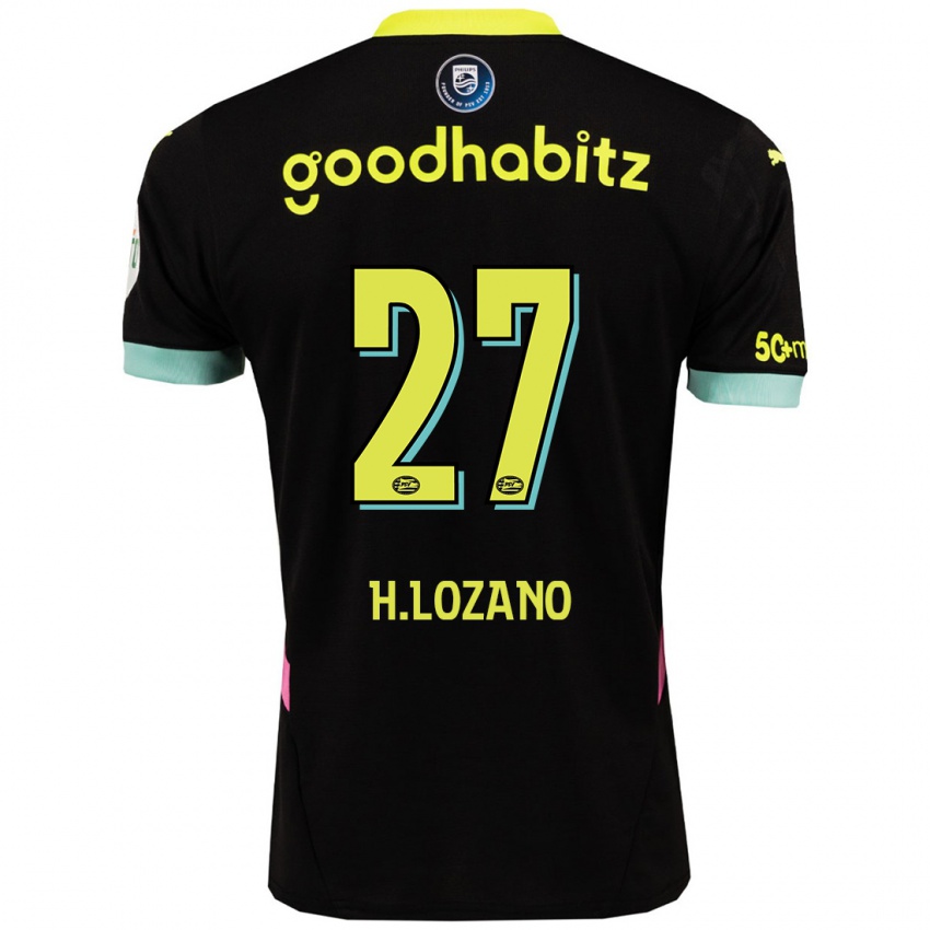 Homme Maillot Hirving Lozano #27 Noir Jaune Tenues Extérieur 2024/25 T-Shirt Suisse