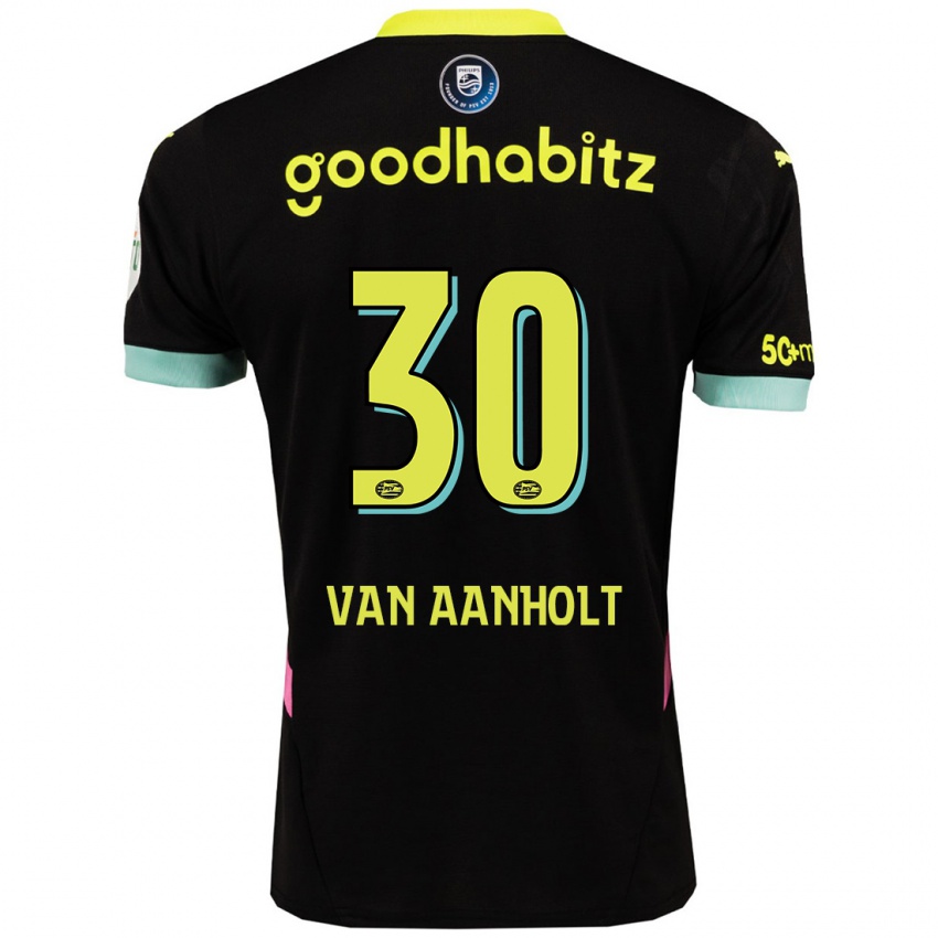 Homme Maillot Patrick Van Aanholt #30 Noir Jaune Tenues Extérieur 2024/25 T-Shirt Suisse