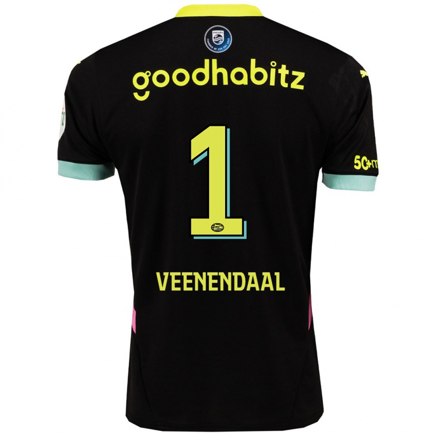 Herren Sari Van Veenendaal #1 Schwarz Gelb Auswärtstrikot Trikot 2024/25 T-Shirt Schweiz