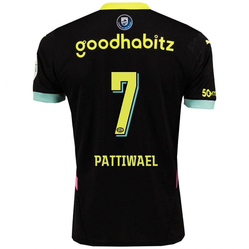 Herren Naomi Pattiwael #7 Schwarz Gelb Auswärtstrikot Trikot 2024/25 T-Shirt Schweiz