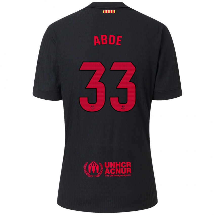 Herren Ez Abde #33 Schwarz Rot Auswärtstrikot Trikot 2024/25 T-Shirt Schweiz