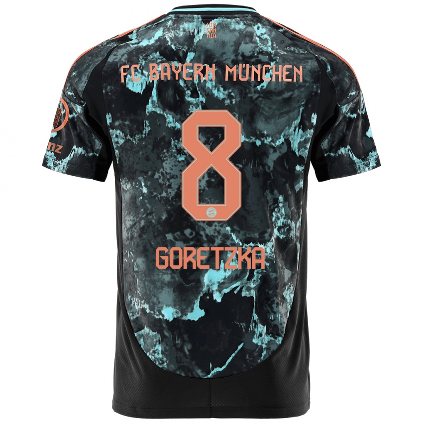 Homme Maillot Leon Goretzka #8 Noir Tenues Extérieur 2024/25 T-Shirt Suisse