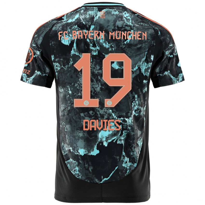 Homme Maillot Alphonso Davies #19 Noir Tenues Extérieur 2024/25 T-Shirt Suisse