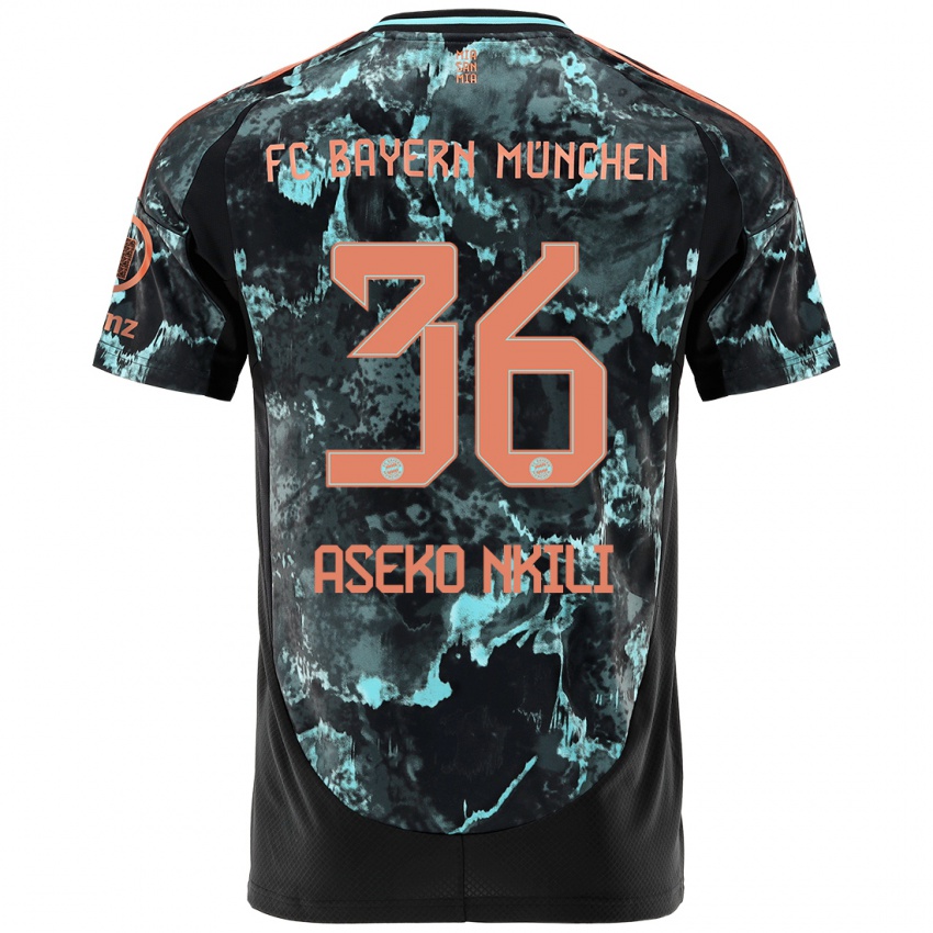 Homme Maillot Noel Aseko Nkili #36 Noir Tenues Extérieur 2024/25 T-Shirt Suisse