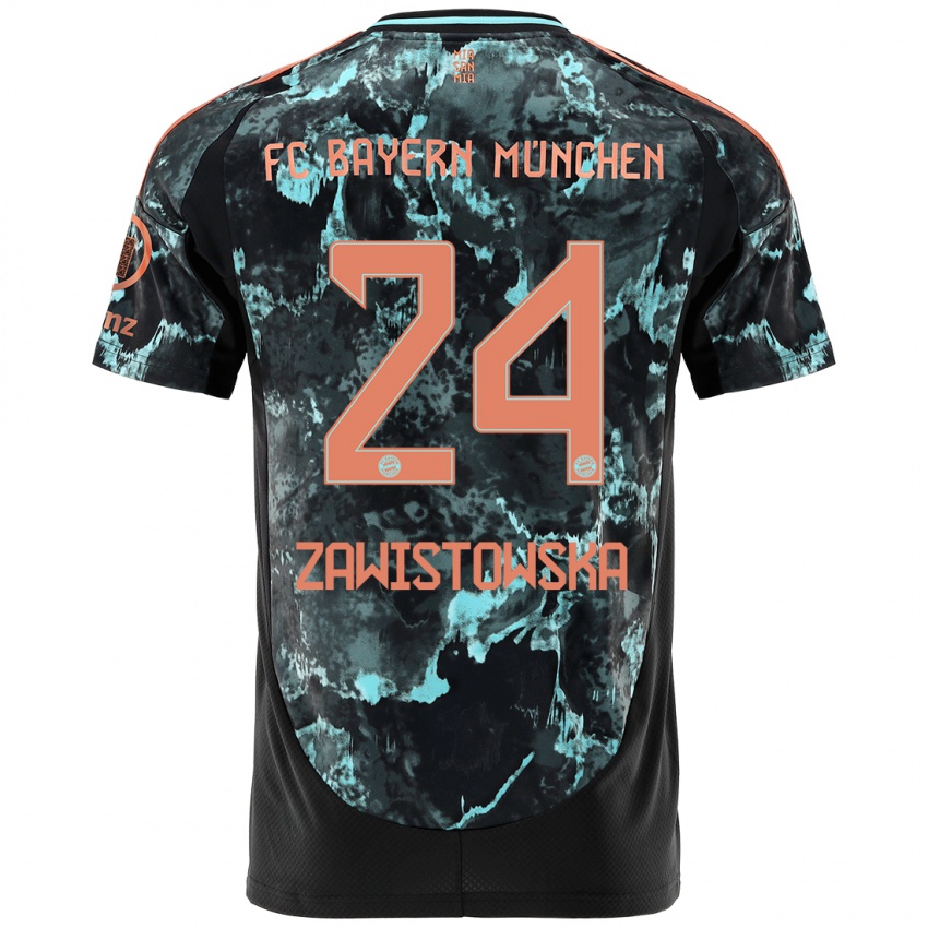 Homme Maillot Weronika Zawistowska #24 Noir Tenues Extérieur 2024/25 T-Shirt Suisse