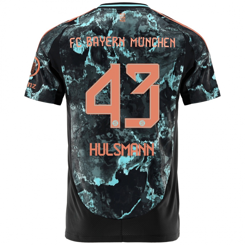 Homme Maillot Tom Hulsmann #43 Noir Tenues Extérieur 2024/25 T-Shirt Suisse