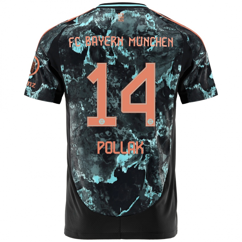 Homme Maillot Florian Pollak #14 Noir Tenues Extérieur 2024/25 T-Shirt Suisse