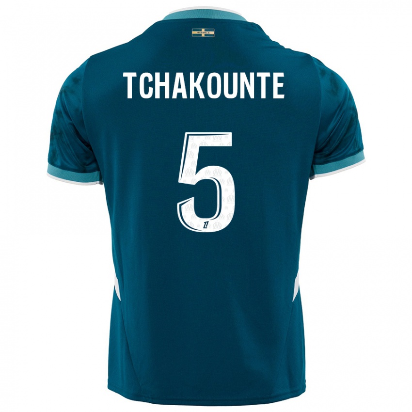 Homme Maillot Annaëlle Tchakounté #5 Turquoise Bleu Tenues Extérieur 2024/25 T-Shirt Suisse