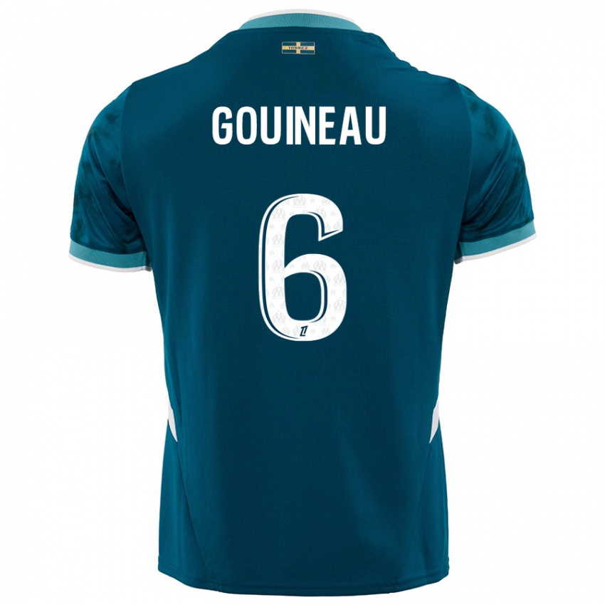 Homme Maillot Coline Gouineau #6 Turquoise Bleu Tenues Extérieur 2024/25 T-Shirt Suisse