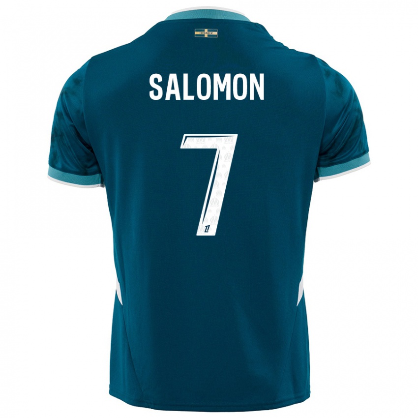 Homme Maillot Maëva Salomon #7 Turquoise Bleu Tenues Extérieur 2024/25 T-Shirt Suisse