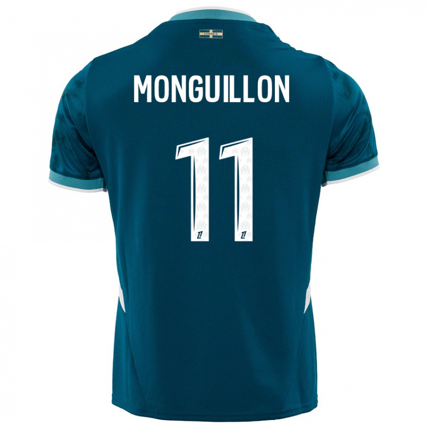 Homme Maillot Coralie Monguillon #11 Turquoise Bleu Tenues Extérieur 2024/25 T-Shirt Suisse