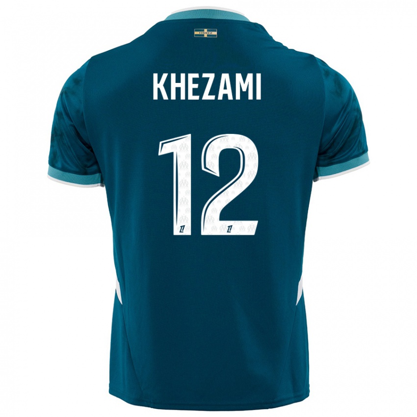 Homme Maillot Roselène Khezami #12 Turquoise Bleu Tenues Extérieur 2024/25 T-Shirt Suisse