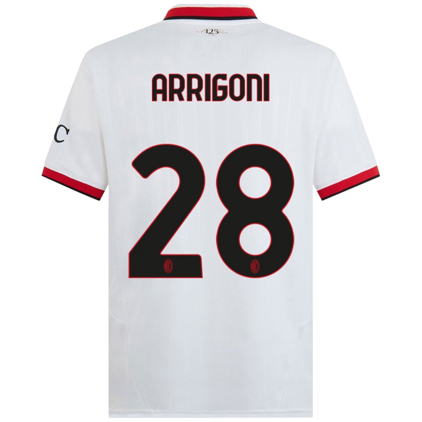 Herren Giorgia Arrigoni #28 Weiß Schwarz Rot Auswärtstrikot Trikot 2024/25 T-Shirt Schweiz