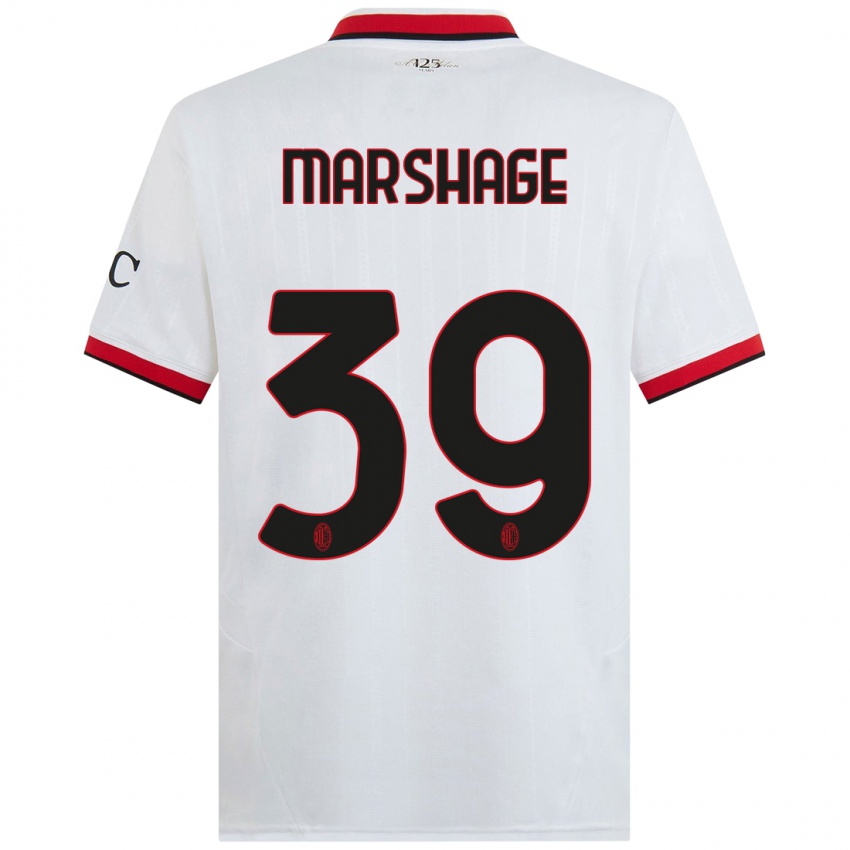 Herren Wilgot Marshage #39 Weiß Schwarz Rot Auswärtstrikot Trikot 2024/25 T-Shirt Schweiz